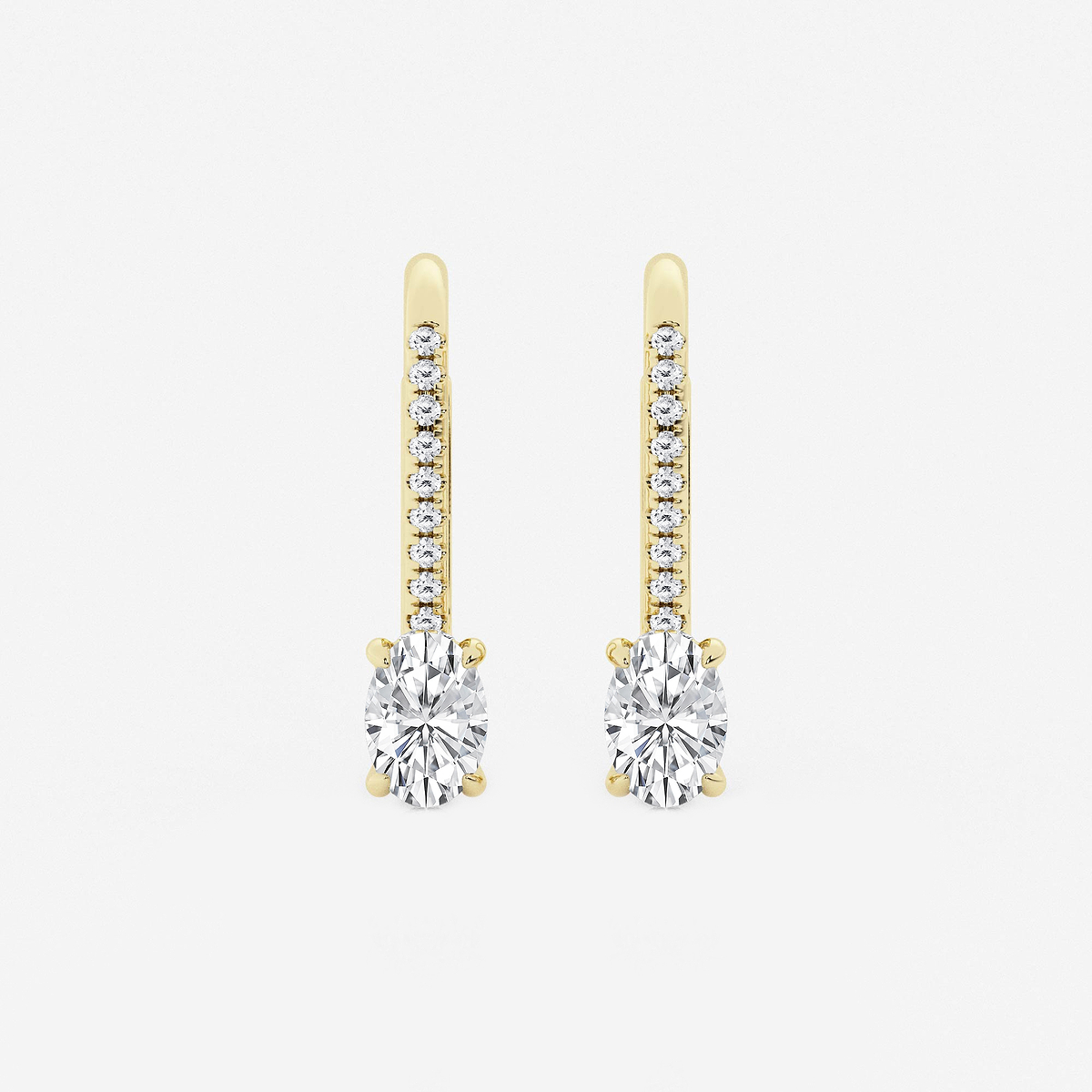 1 ctw Oval Lab Grown Diamond Hidden Halo Earrings