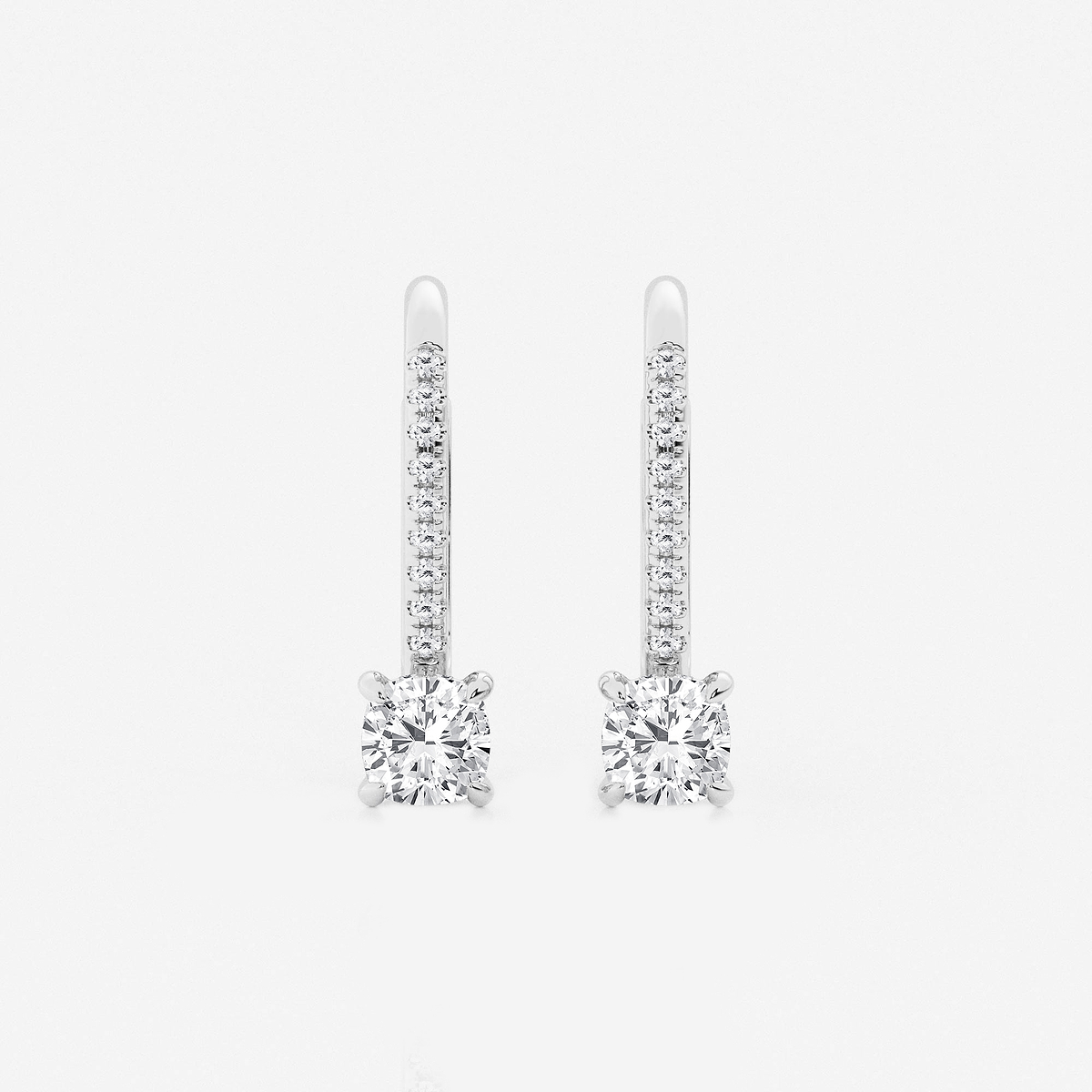 1 ctw Cushion Lab Grown Diamond Hidden Halo Earrings