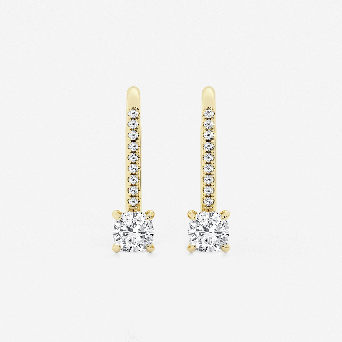 1 ctw Cushion Lab Grown Diamond Hidden Halo Earrings