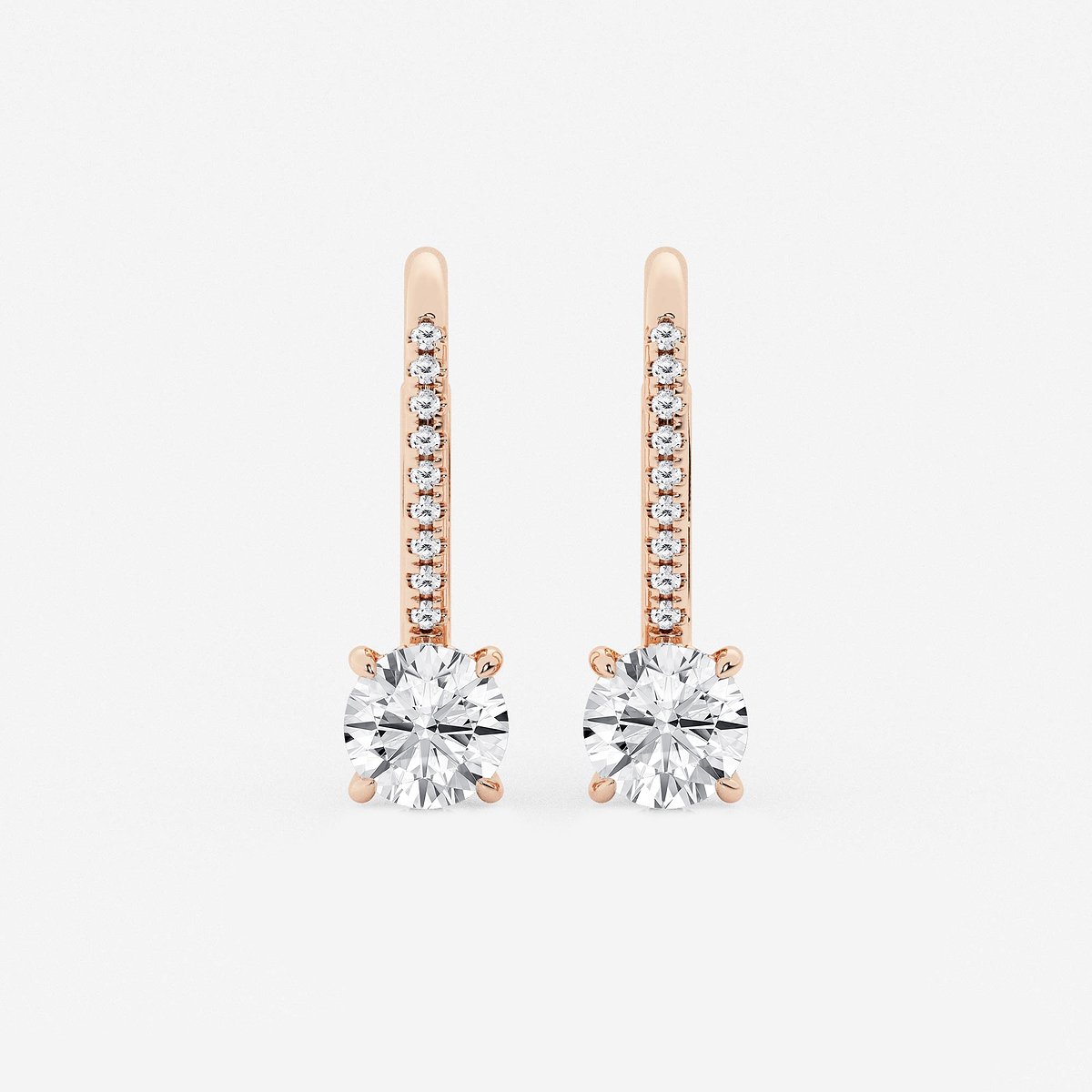 1 1/2 ctw Round Lab Grown Diamond Hidden Halo Earrings