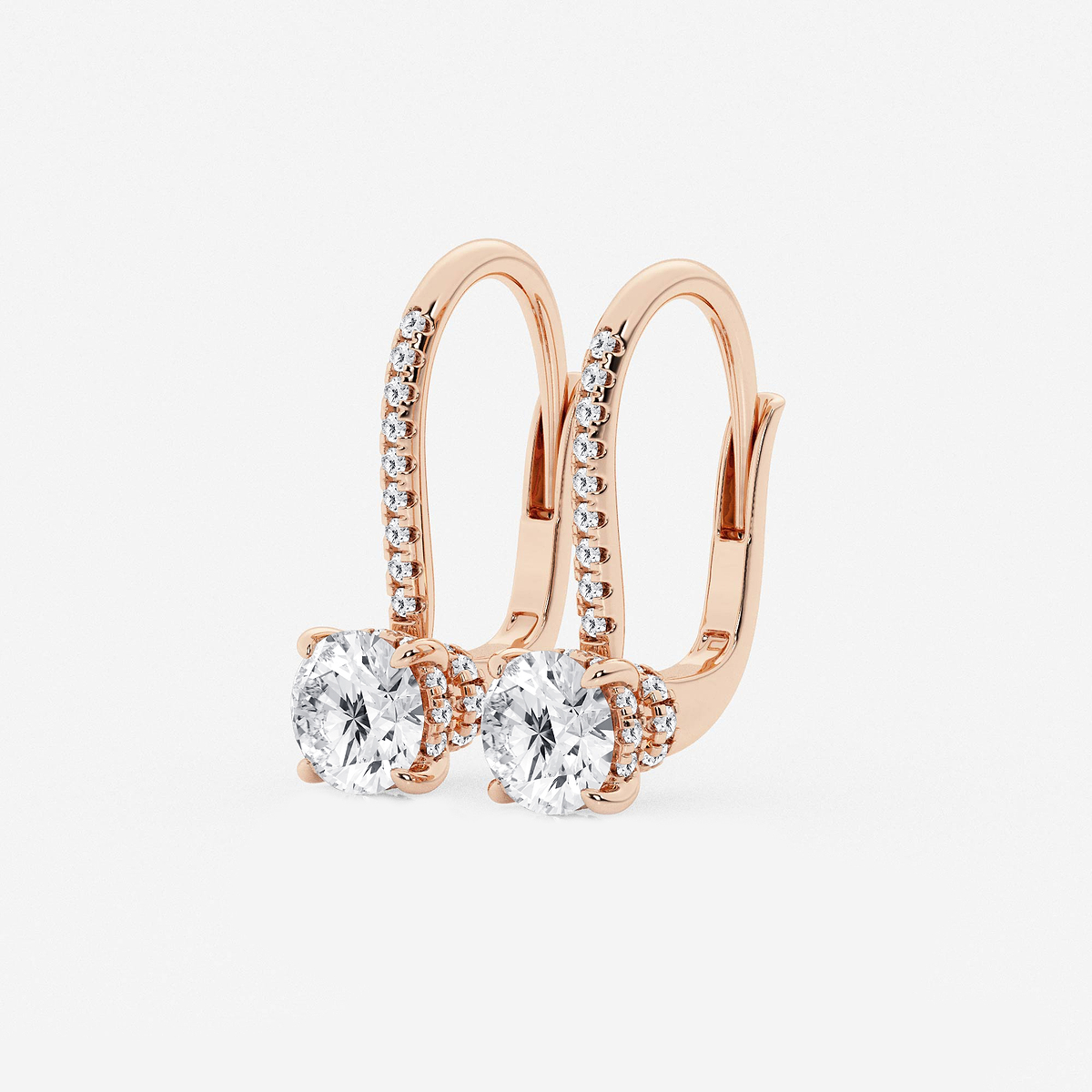 Additional Image 1 for  1 1/2 ctw Round Lab Grown Diamond Hidden Halo Earrings