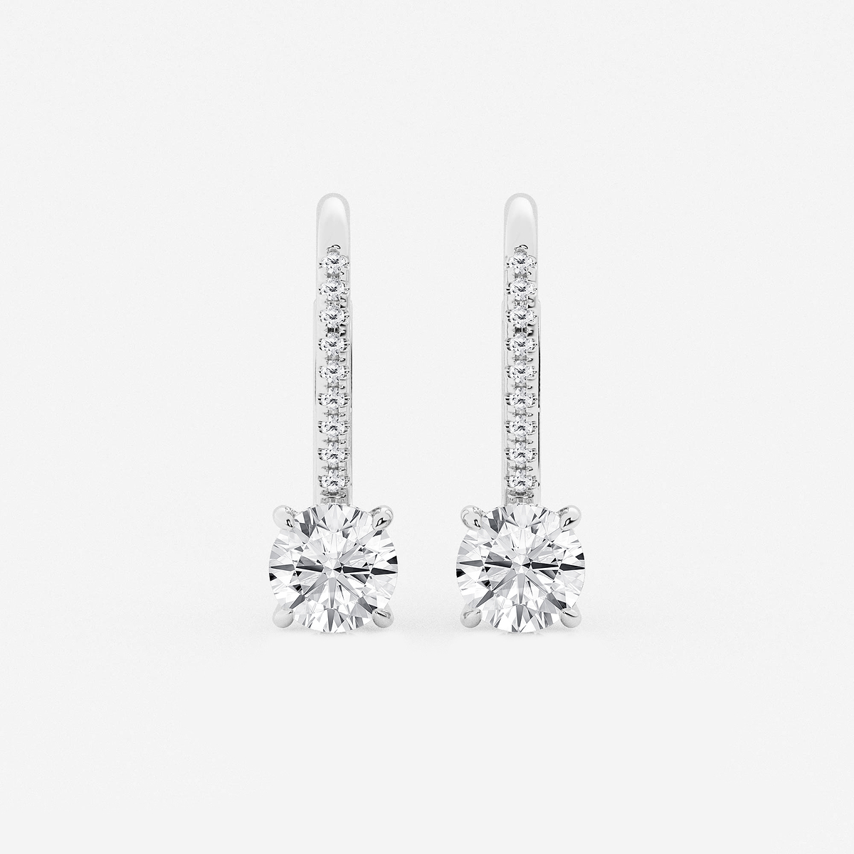 1 1/2 ctw Round Lab Grown Diamond Hidden Halo Earrings