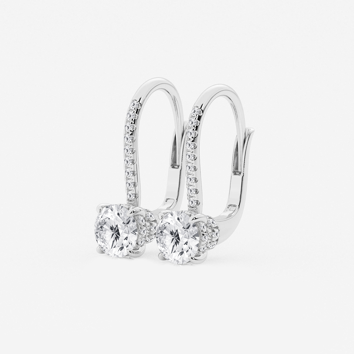 Additional Image 1 for  1 1/2 ctw Round Lab Grown Diamond Hidden Halo Earrings