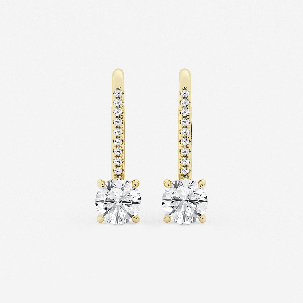1 1/2 ctw Round Lab Grown Diamond Hidden Halo Earrings