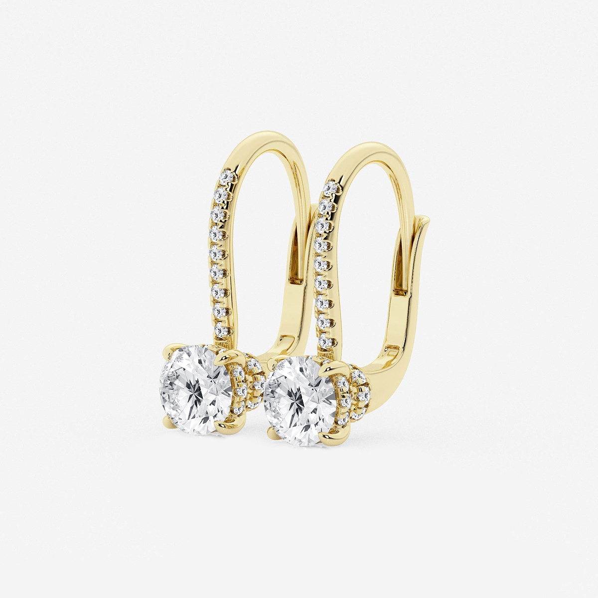 Additional Image 1 for  1 1/2 ctw Round Lab Grown Diamond Hidden Halo Earrings