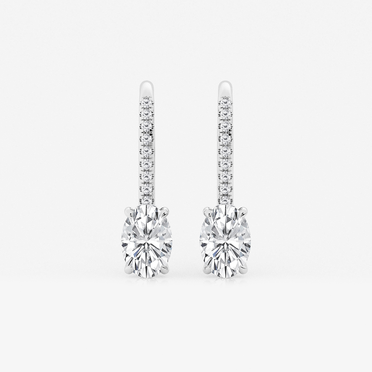 1 1/2 ctw Oval Lab Grown Diamond Hidden Halo Earrings