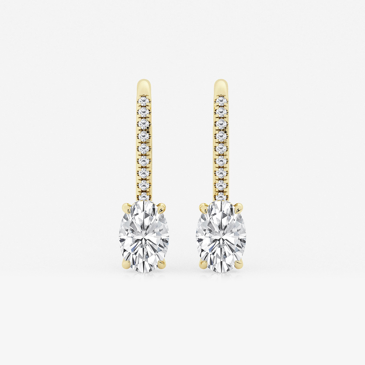1 1/2 ctw Oval Lab Grown Diamond Hidden Halo Earrings