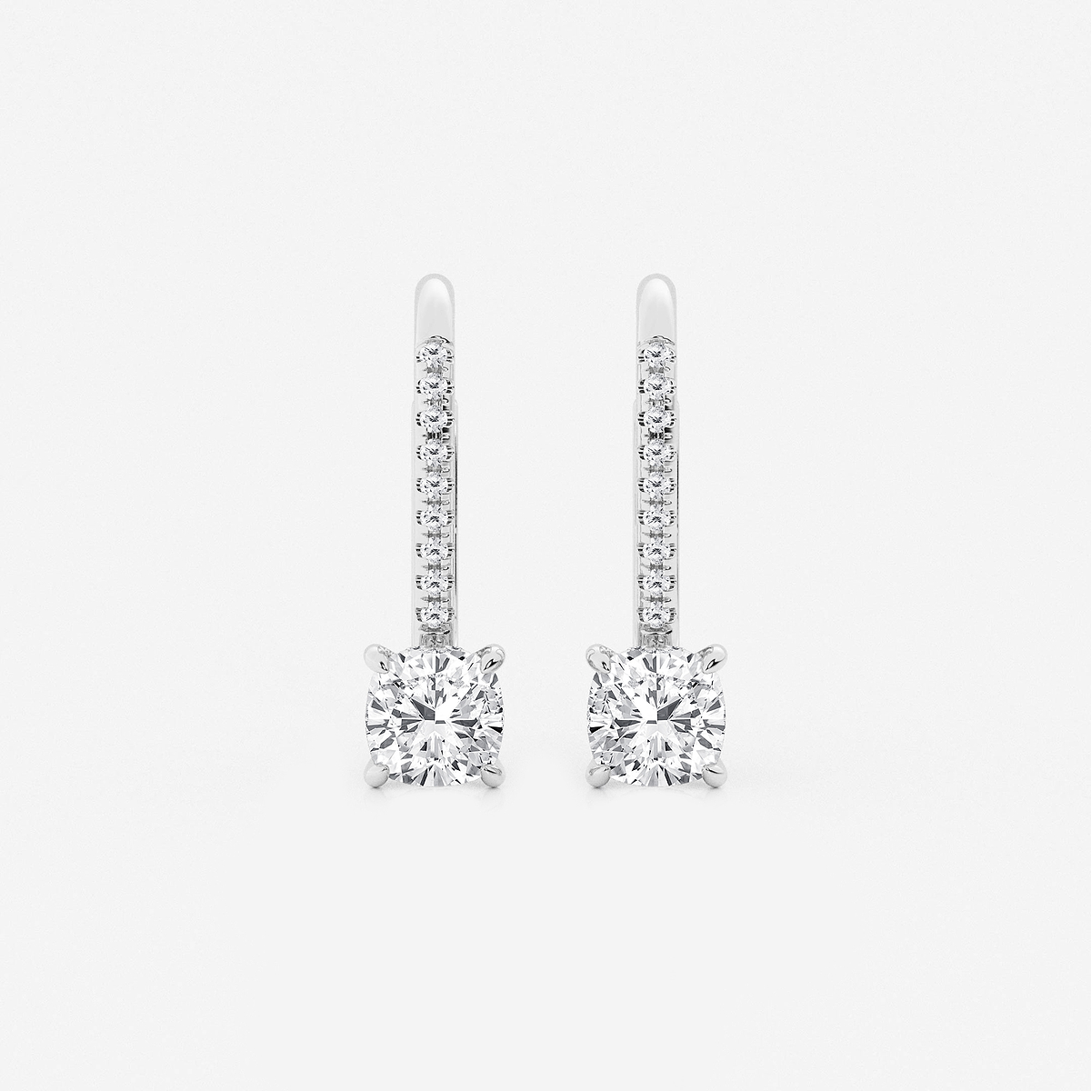 1 1/2 ctw Cushion Lab Grown Diamond Hidden Halo Earrings