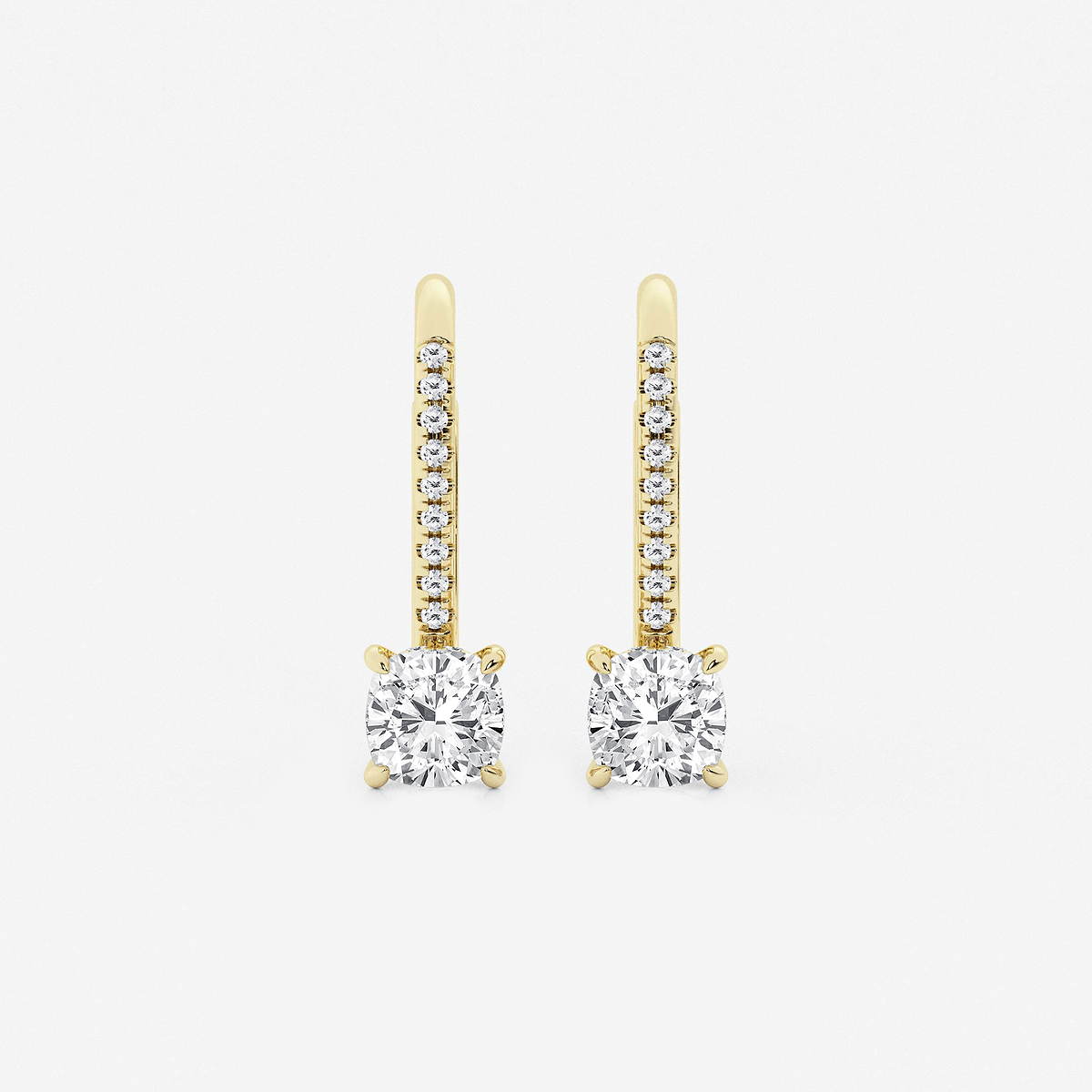 1 1/2 ctw Cushion Lab Grown Diamond Hidden Halo Earrings