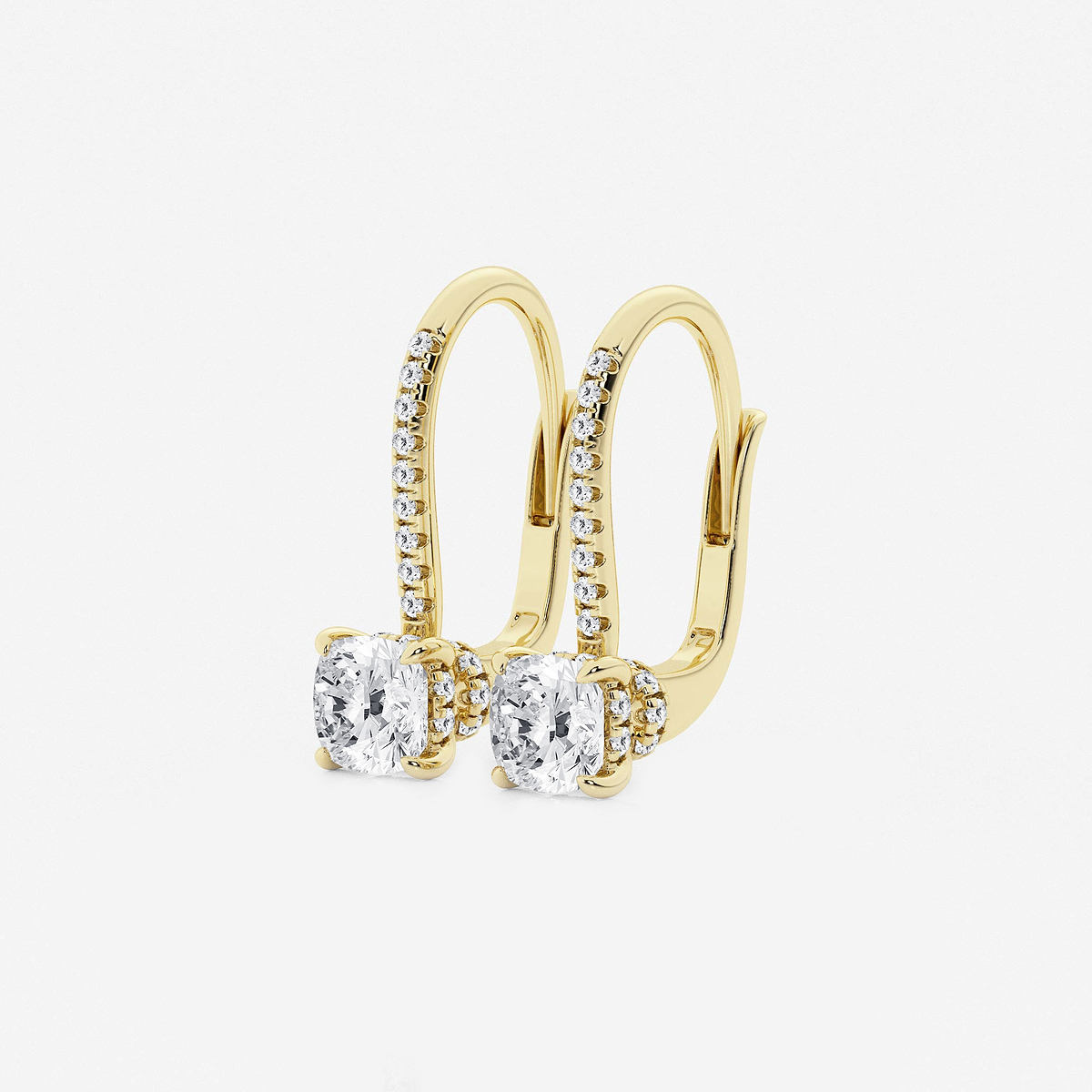 Additional Image 1 for  1 1/2 ctw Cushion Lab Grown Diamond Hidden Halo Earrings
