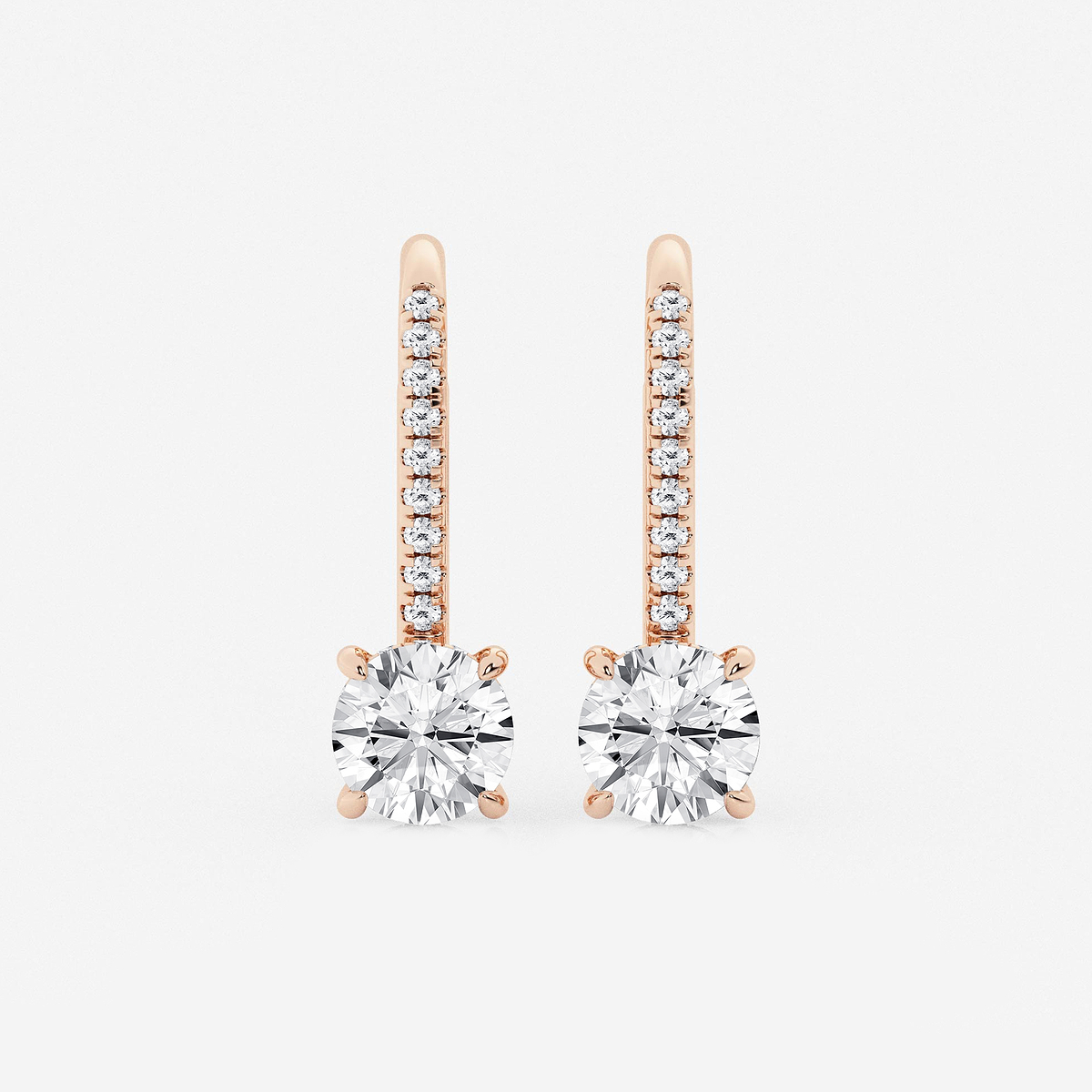2 ctw Round Lab Grown Diamond Hidden Halo Earrings