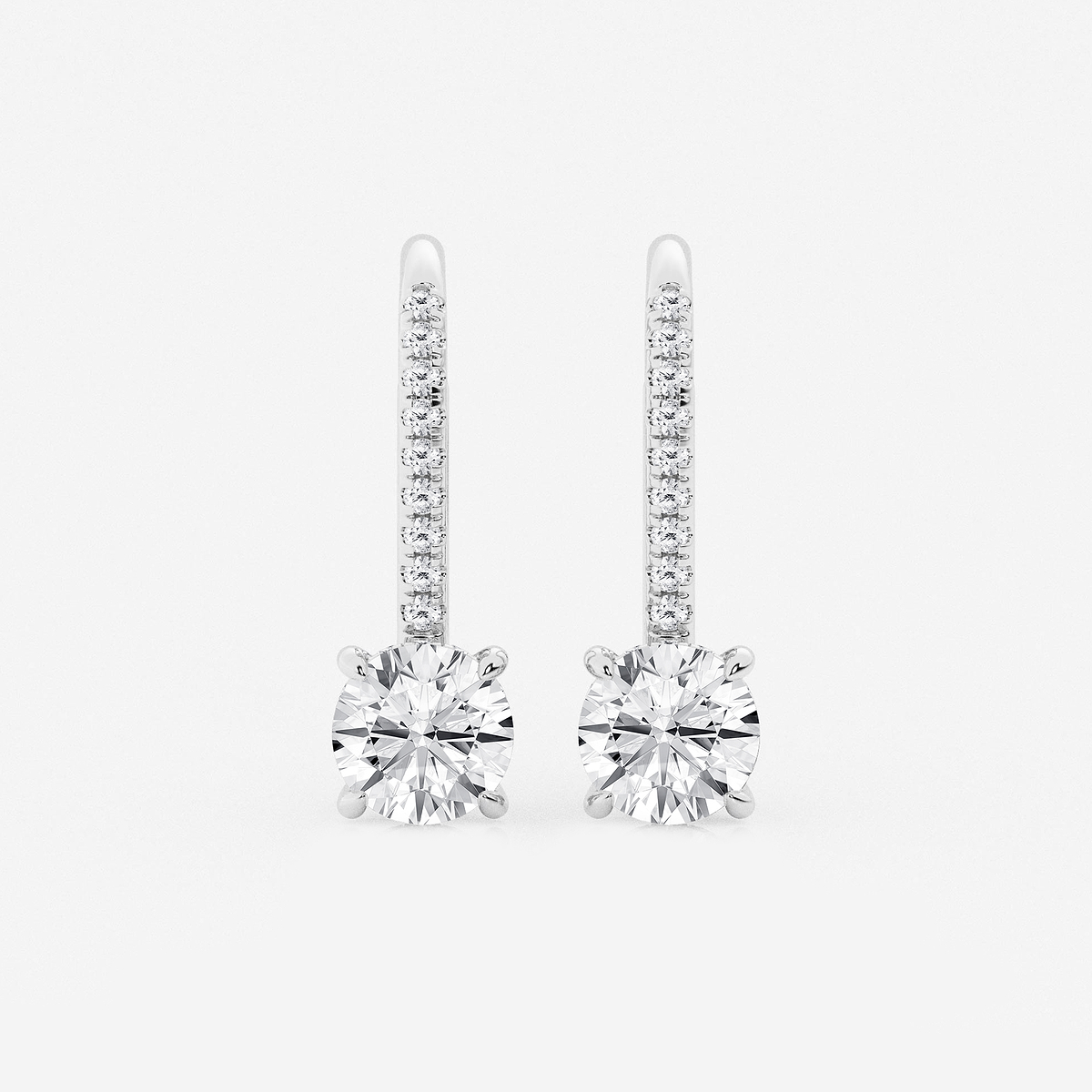 2 ctw Round Lab Grown Diamond Hidden Halo Earrings