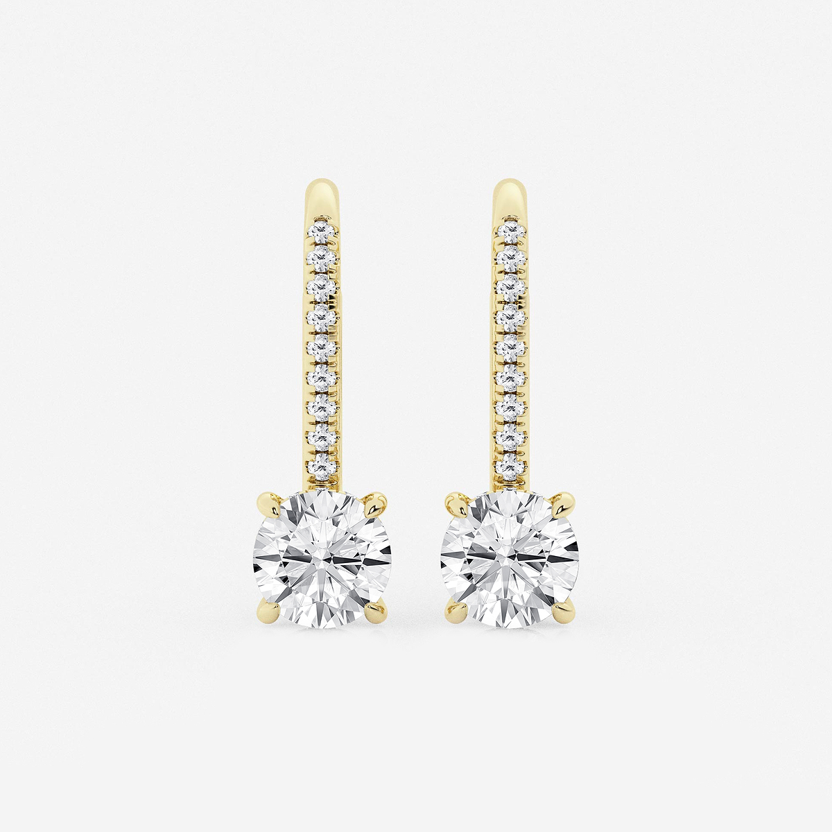 2 ctw Round Lab Grown Diamond Hidden Halo Earrings