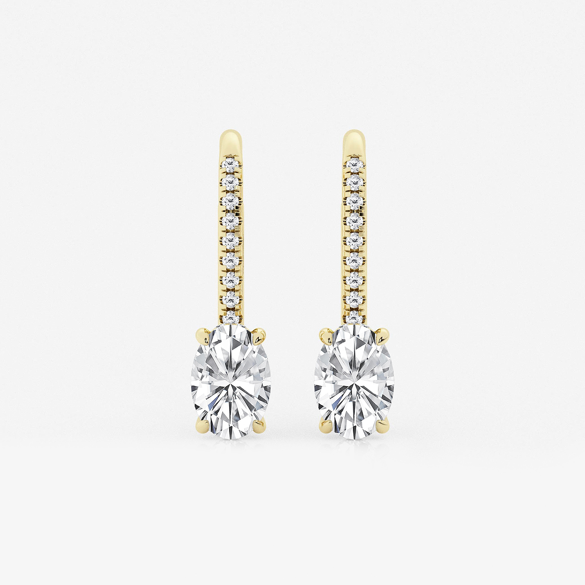 2 ctw Oval Lab Grown Diamond Hidden Halo Earrings