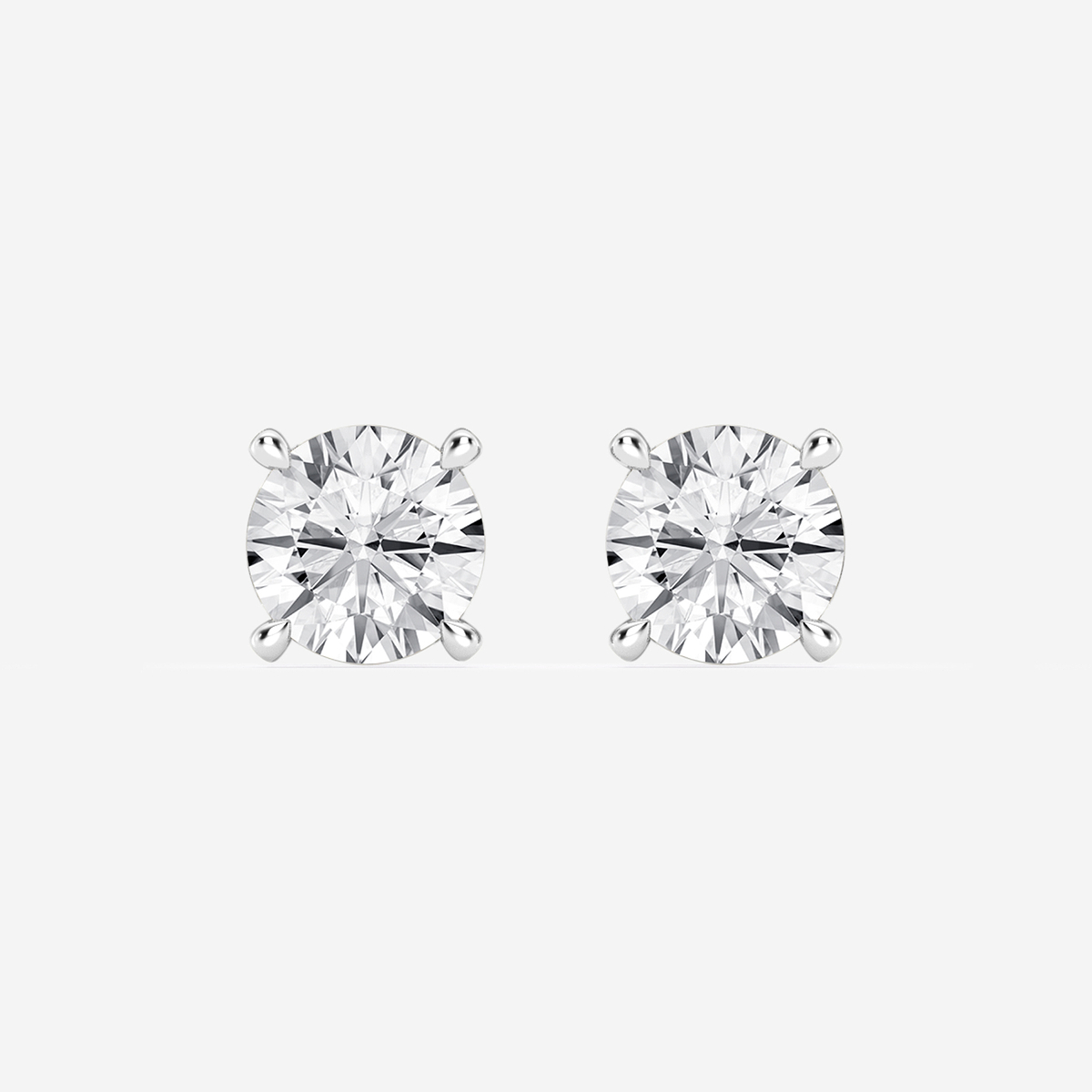 3 1/8 ctw Round Lab Grown Diamond Side Stone Stud Earrings