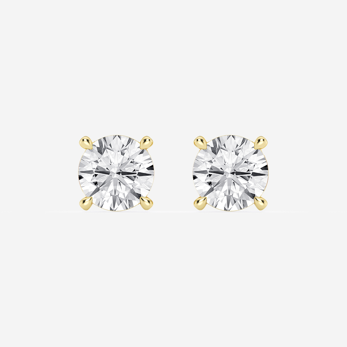 3 1/8 ctw Round Lab Grown Diamond Side Stone Stud Earrings