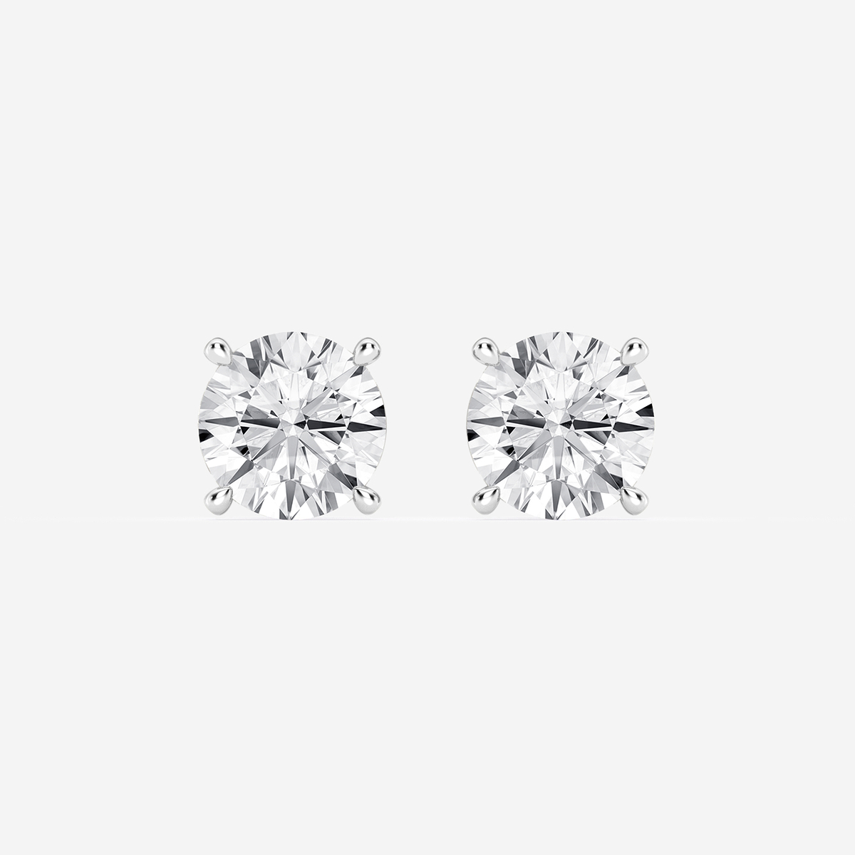 4 1/8 ctw Round Lab Grown Diamond Side Stone Stud Earrings