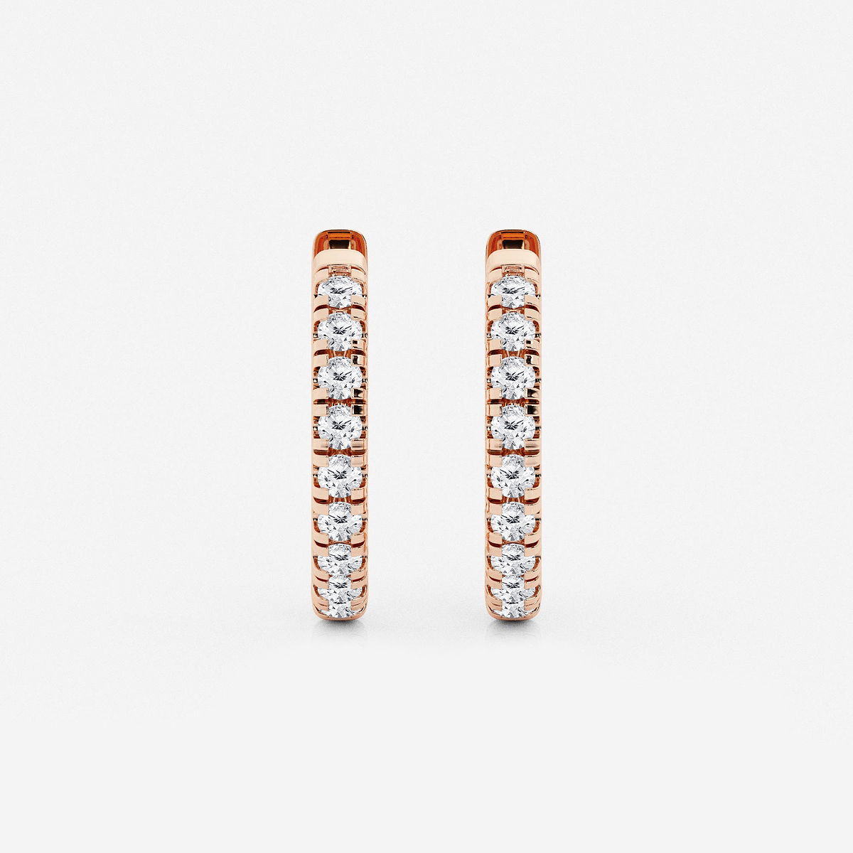 1/2 ctw Round Lab Grown Diamond French Pave Hoop Earrings