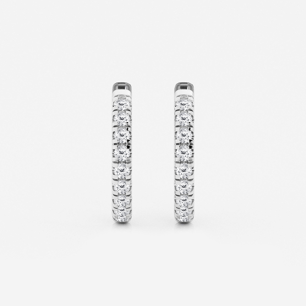 1/2 ctw Round Lab Grown Diamond French Pave Hoop Earrings