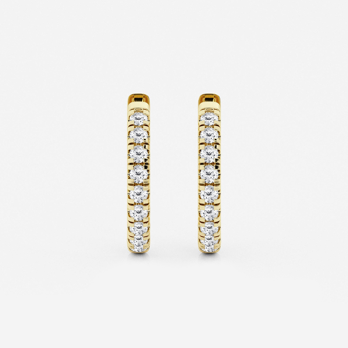 1/2 ctw Round Lab Grown Diamond French Pave Hoop Earrings