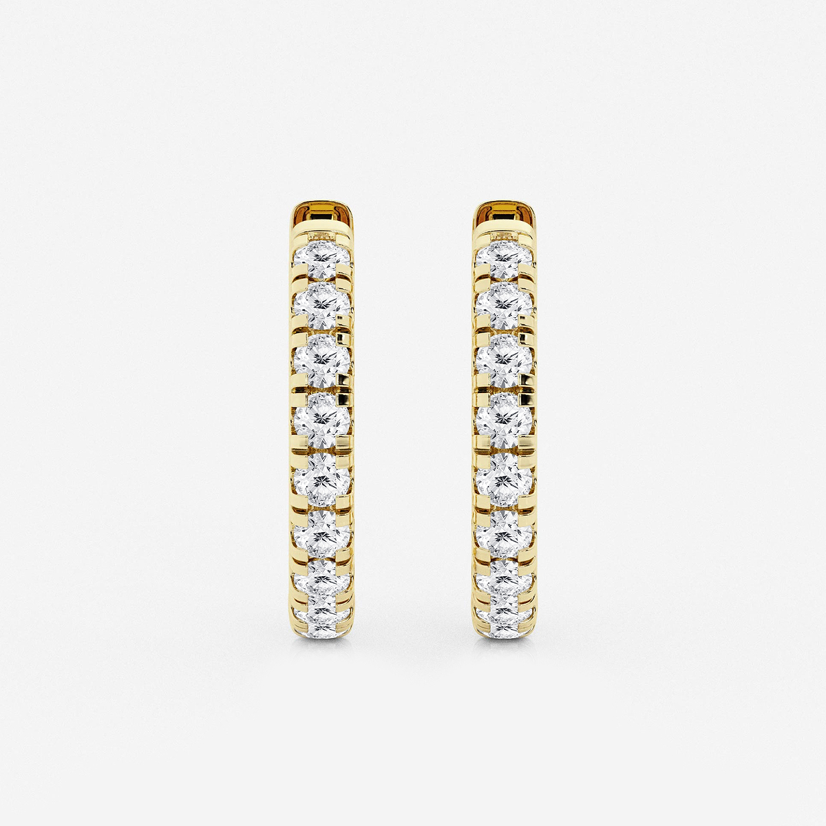 1 ctw Round Lab Grown Diamond French Pave Hoop Earrings