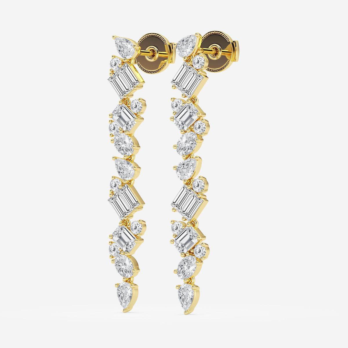 Additional Image 1 for  2 7/8 ctw Multi-Shape Lab Grown Diamond Drop Earrings