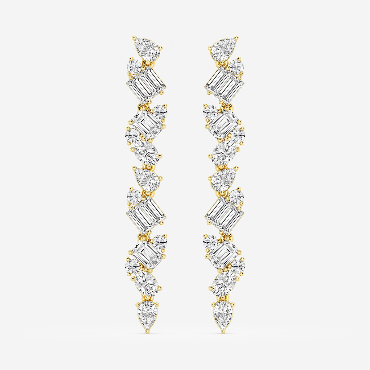 2 7/8 ctw Multi-Shape Lab Grown Diamond Drop Earrings