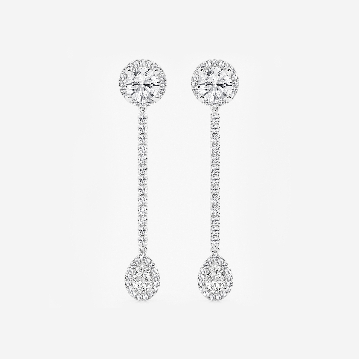 3 ctw Multi-Shape Lab Grown Diamond Halo Drop Earrings