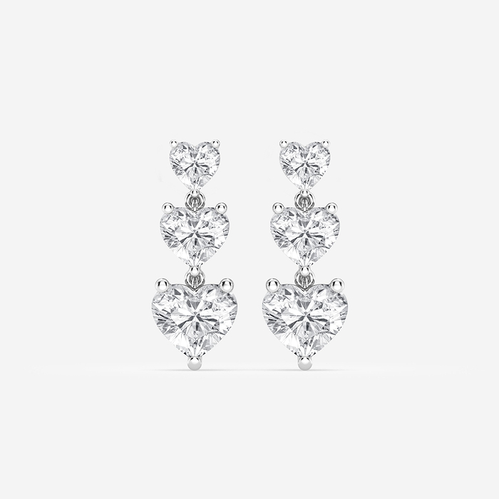 Orecchini A Quattro Pietre Con Diamanti Rotondi Coltivati ​​in Laboratorio Da 1 Ct In Oro Rosa 14 Carati, DE, VS1 - Foto 3