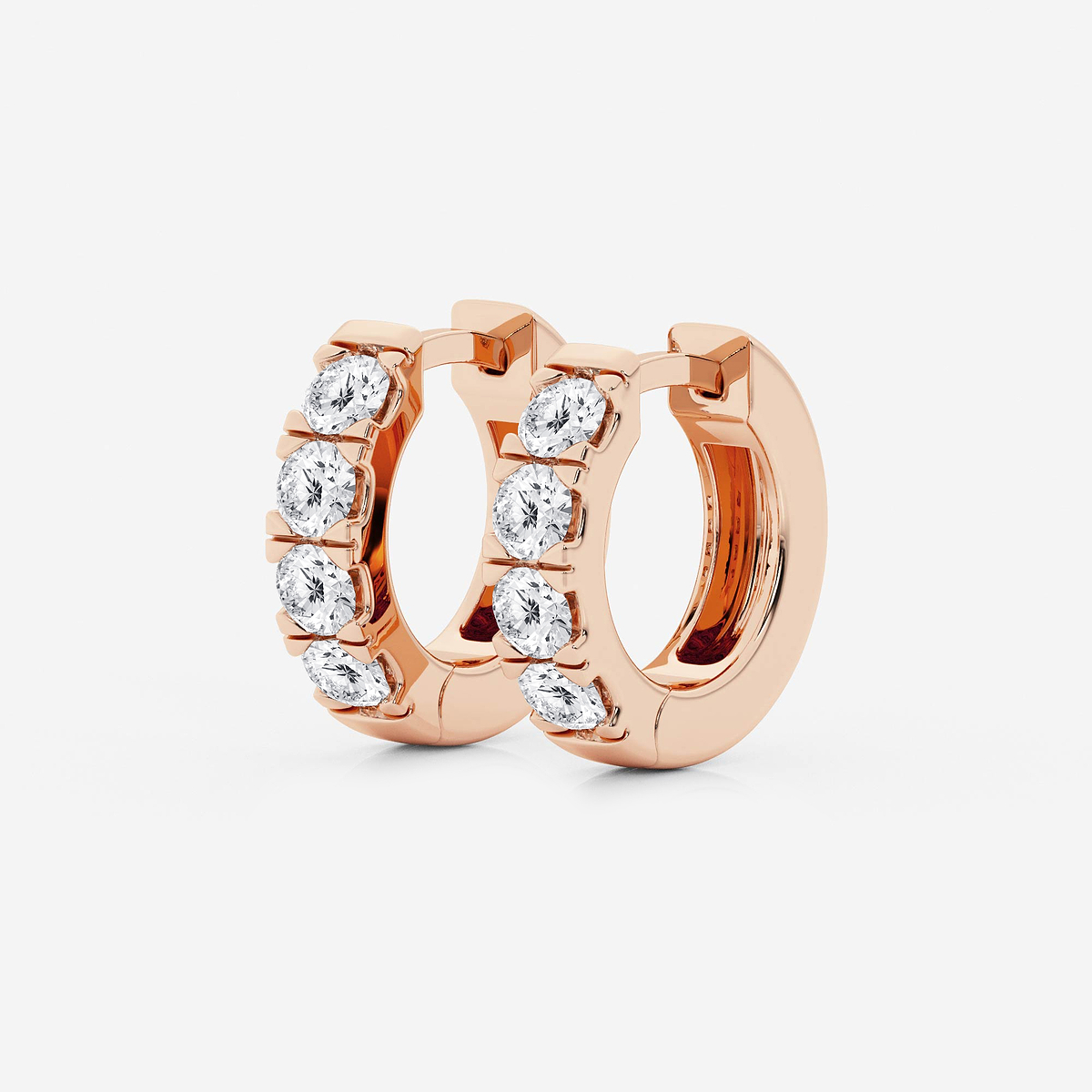 Additional Image 1 for  1 ctw Round Lab Grown Diamond Hoop Earrings