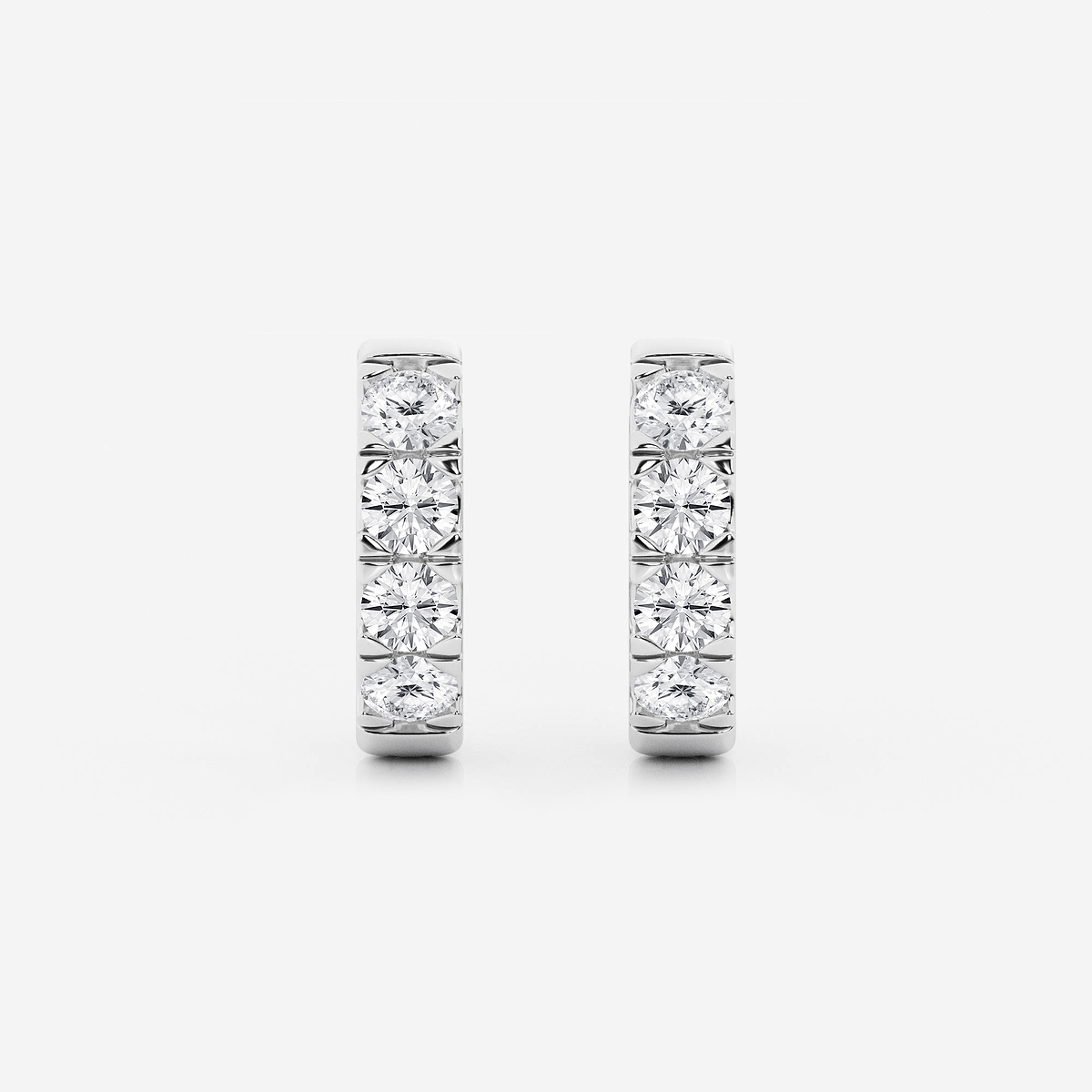 1 ctw Round Lab Grown Diamond Hoop Earrings