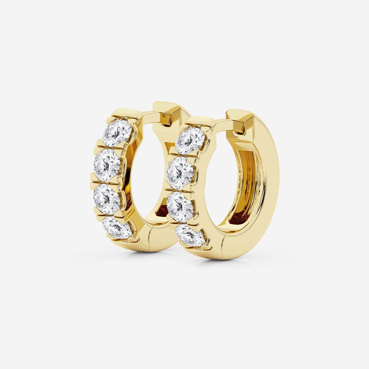 Additional Image 1 for  1 ctw Round Lab Grown Diamond Hoop Earrings