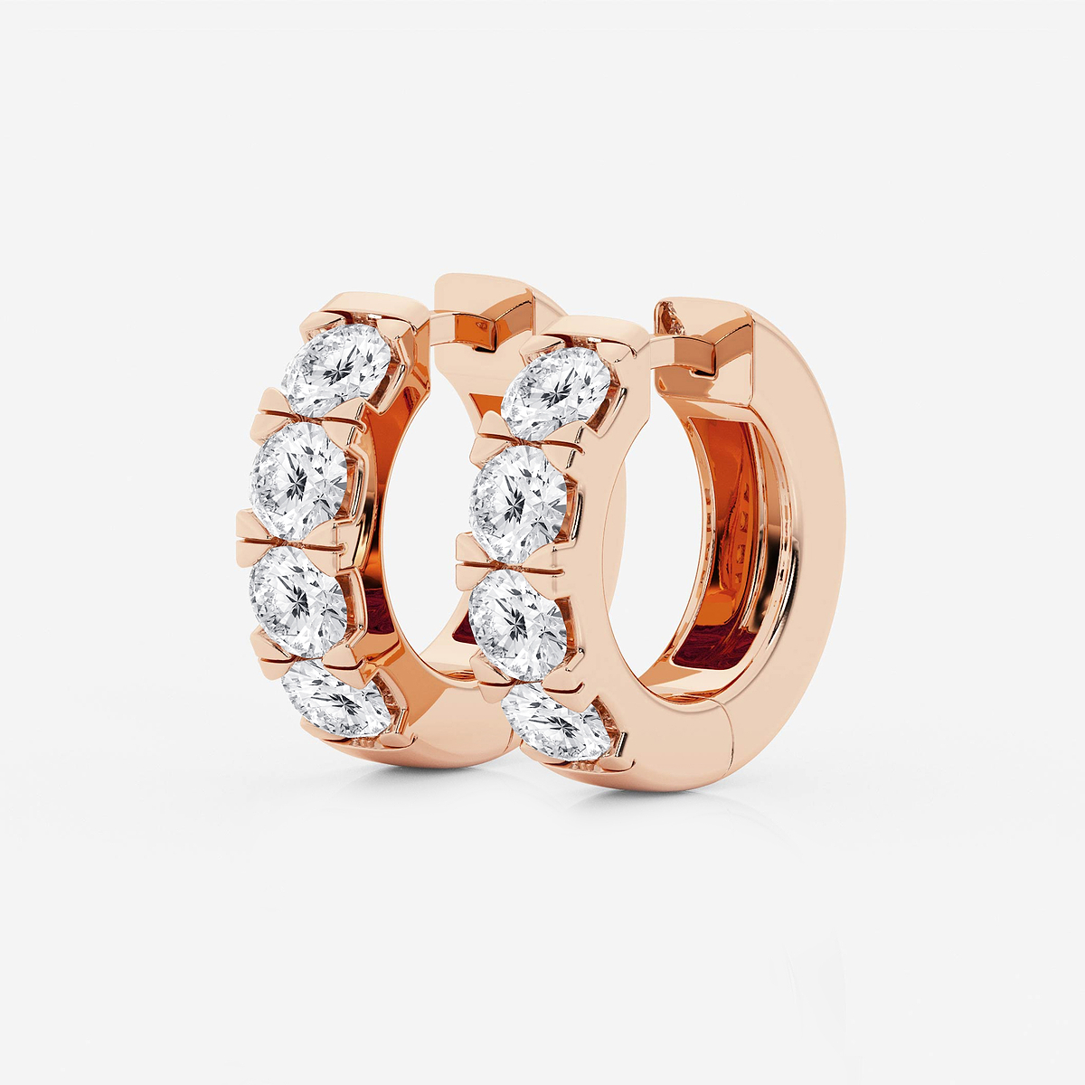 Additional Image 1 for  2 ctw Round Lab Grown Diamond Hoop Earrings
