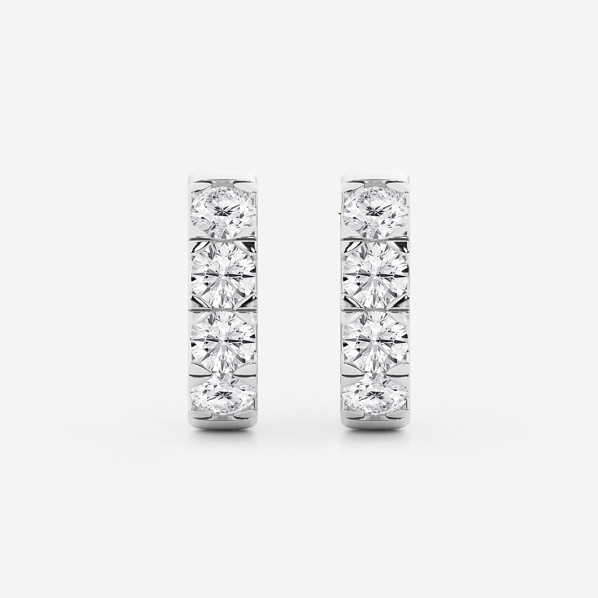 2 ctw Round Lab Grown Diamond Hoop Earrings