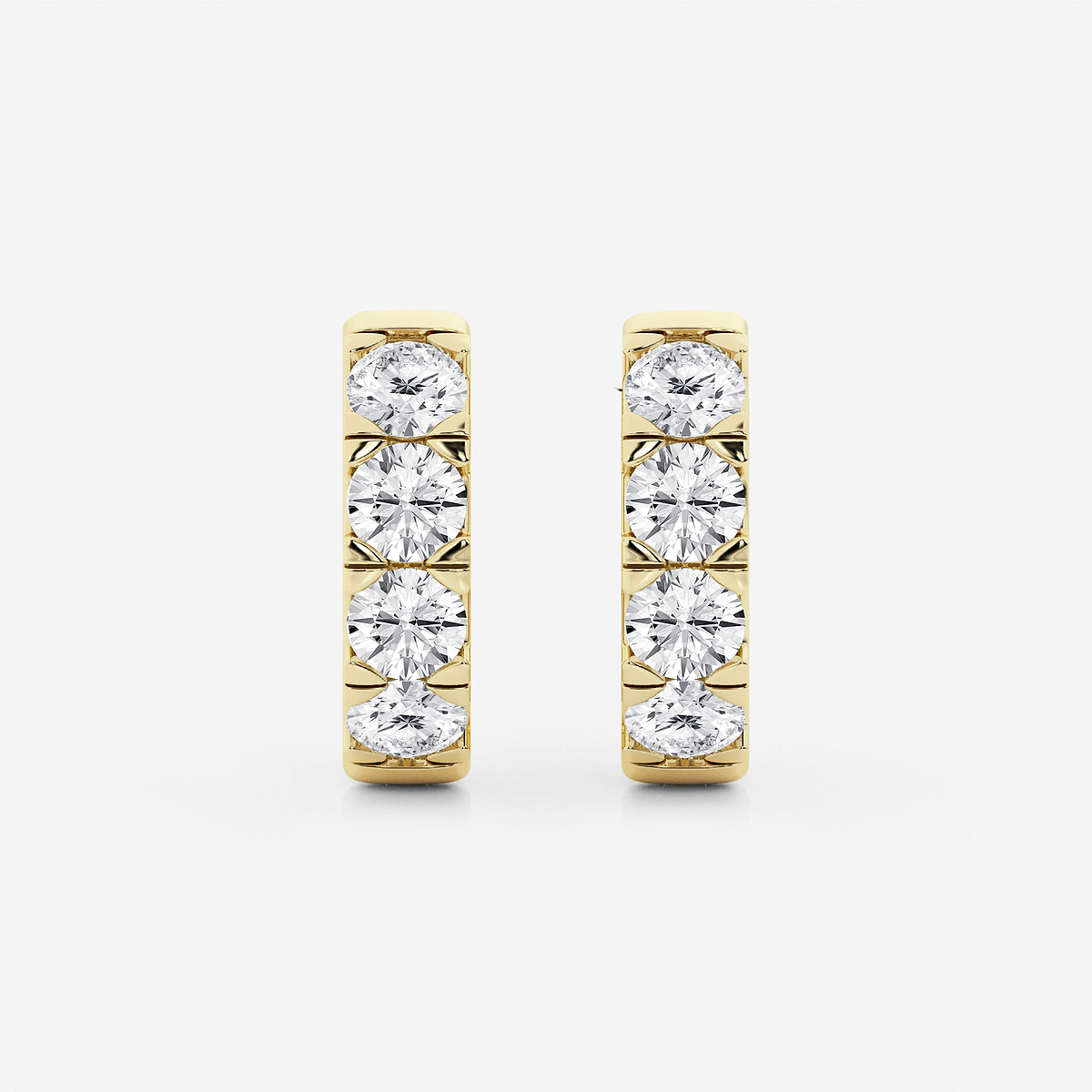 2 ctw Round Lab Grown Diamond Hoop Earrings