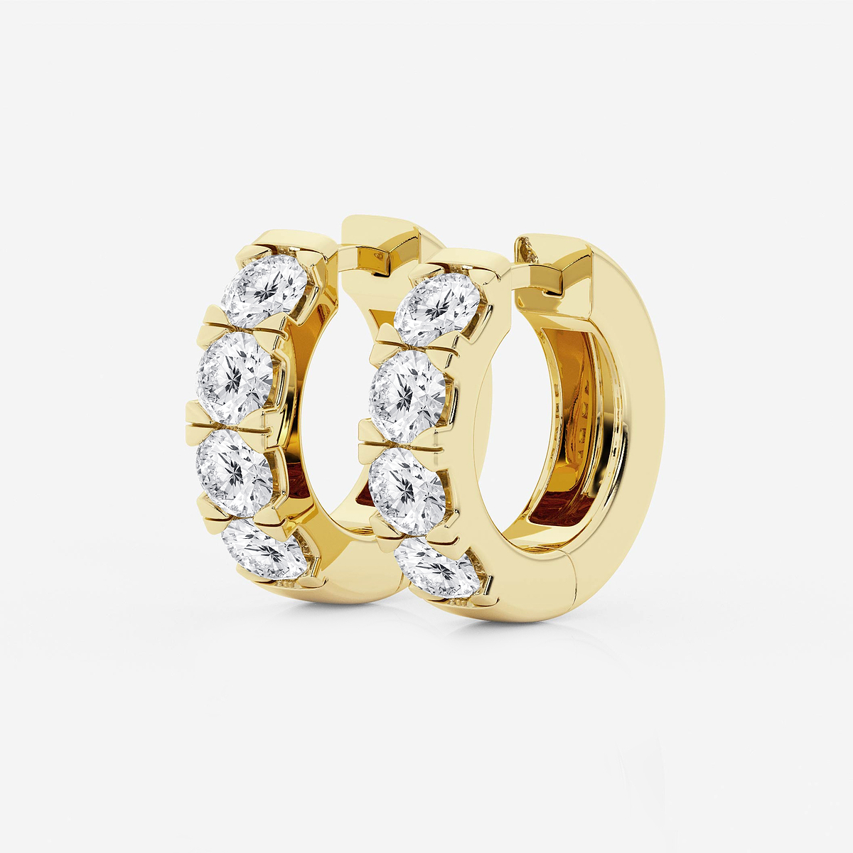 Additional Image 1 for  2 ctw Round Lab Grown Diamond Hoop Earrings