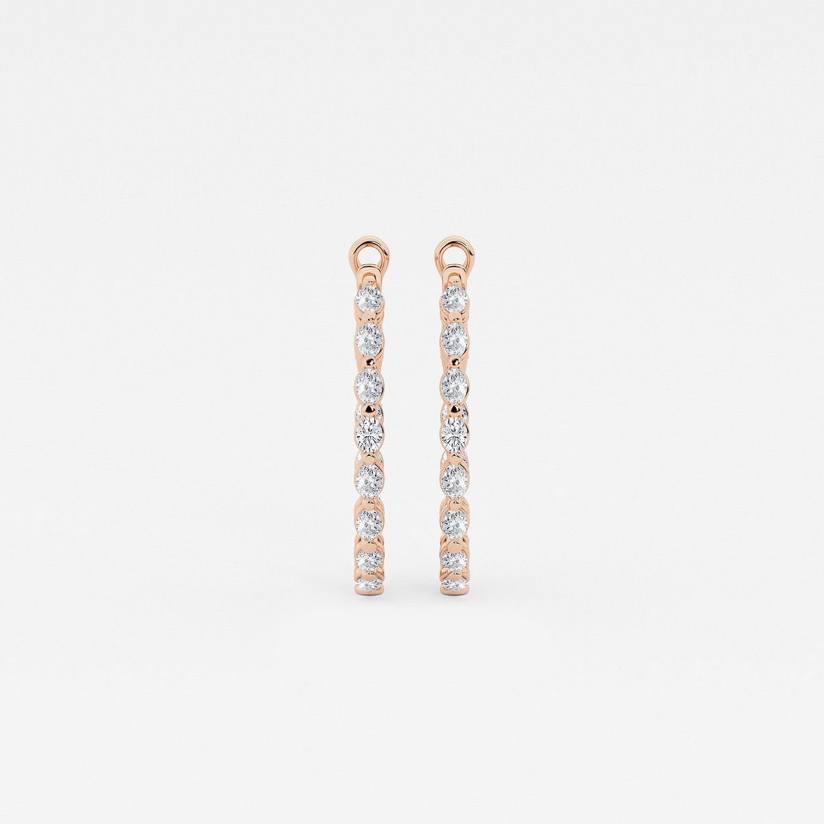 2 ctw Oval Lab Grown Diamond Inside Out Hoop Earrings