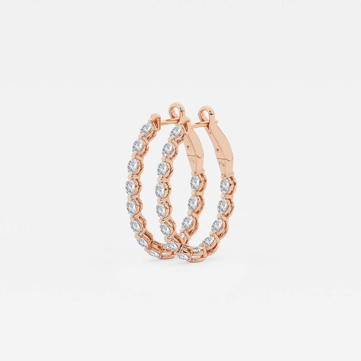 Additional Image 1 for  2 ctw Oval Lab Grown Diamond Inside Out Hoop Earrings