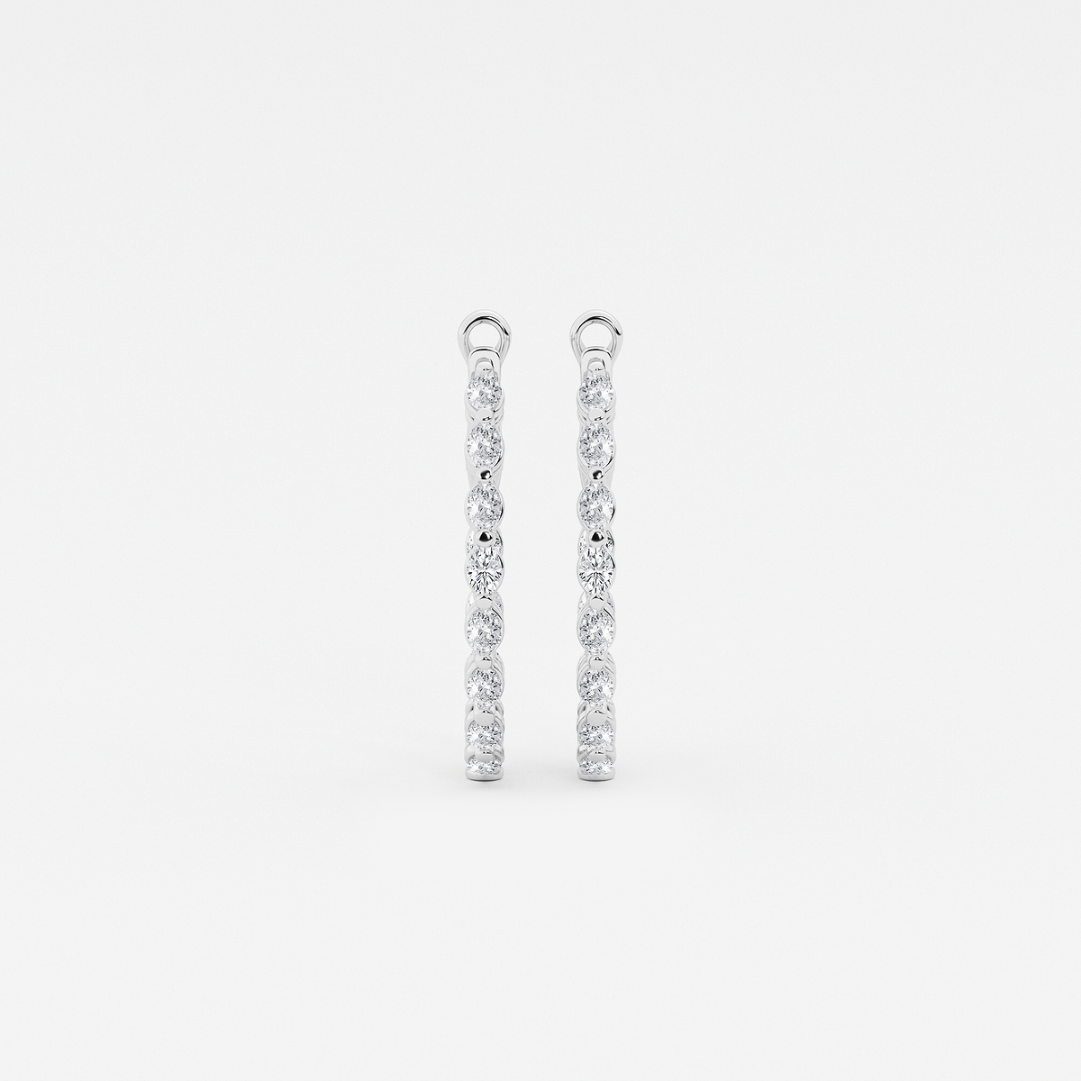2 ctw Oval Lab Grown Diamond Inside Out Hoop Earrings
