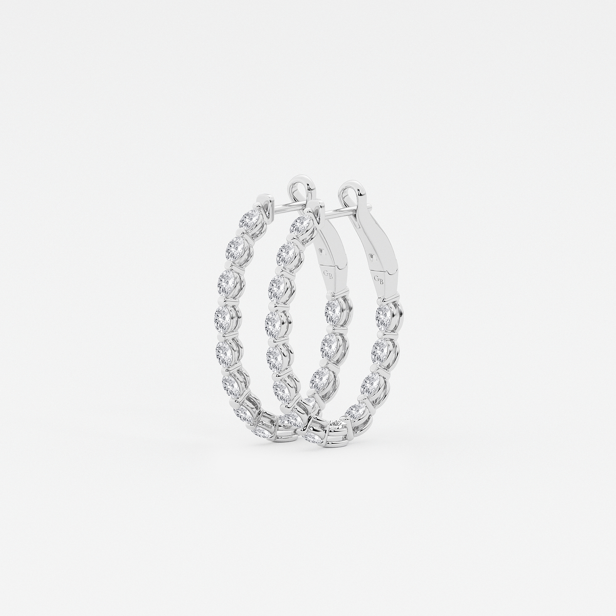 Additional Image 1 for  2 ctw Oval Lab Grown Diamond Inside Out Hoop Earrings