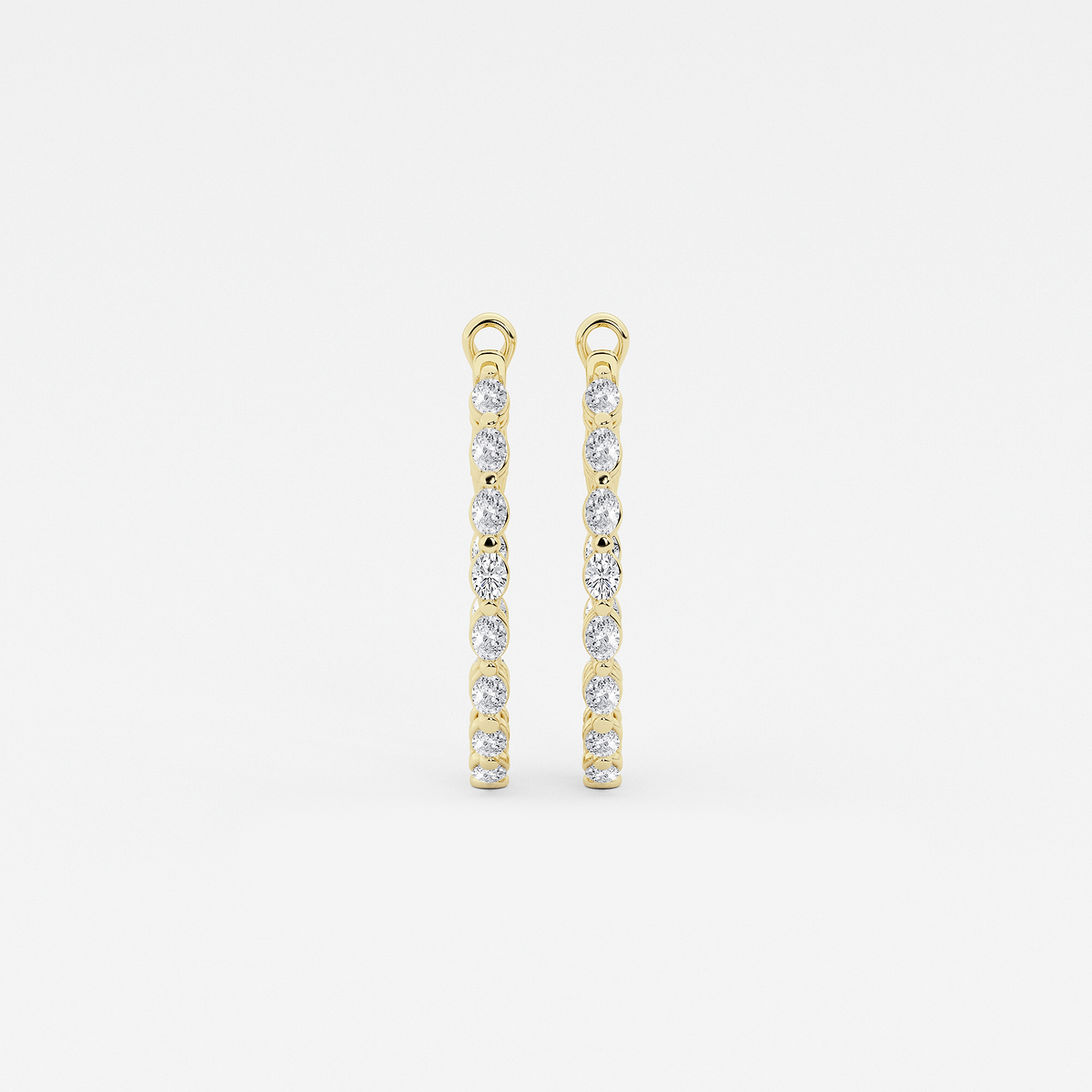 2 ctw Oval Lab Grown Diamond Inside Out Hoop Earrings