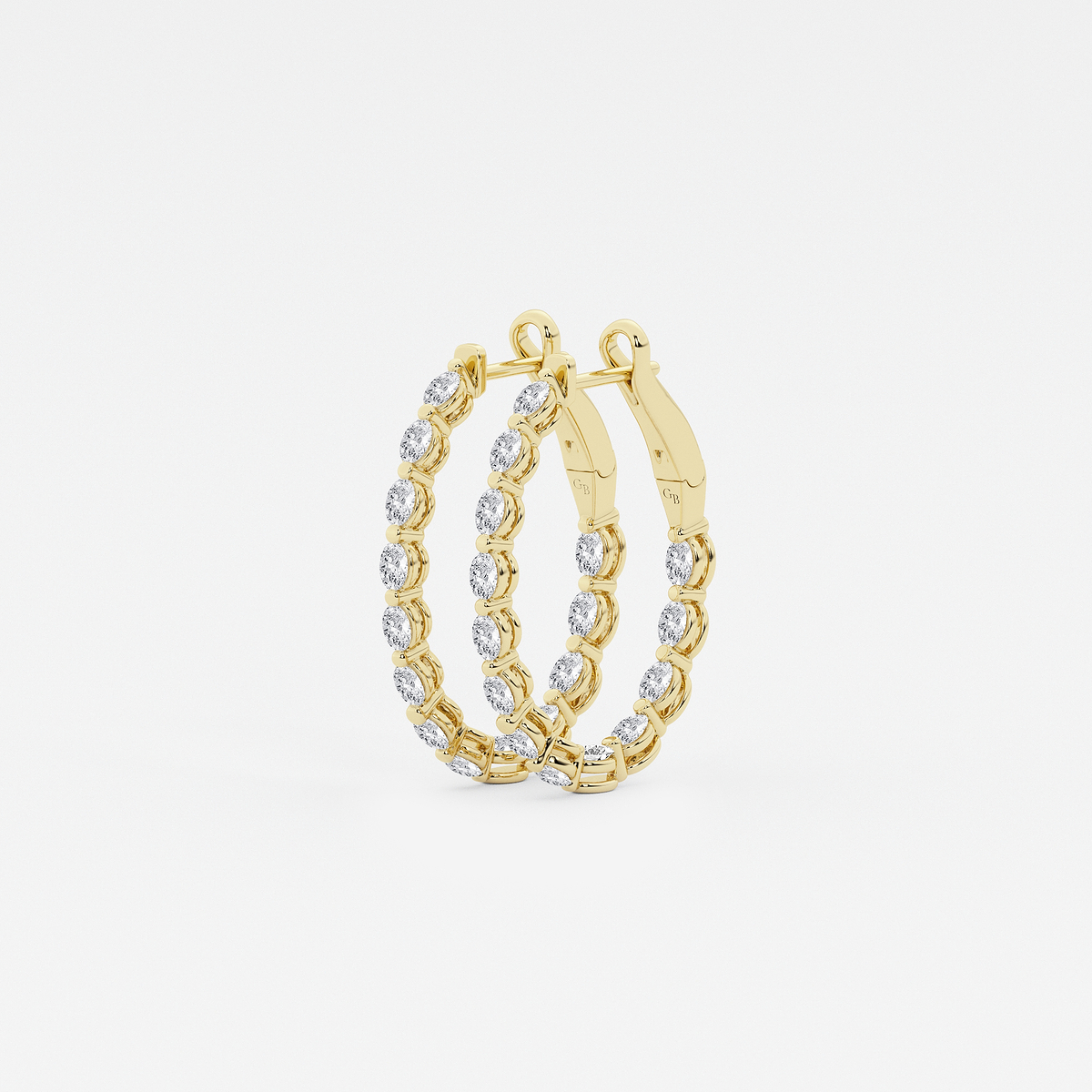 Additional Image 1 for  2 ctw Oval Lab Grown Diamond Inside Out Hoop Earrings