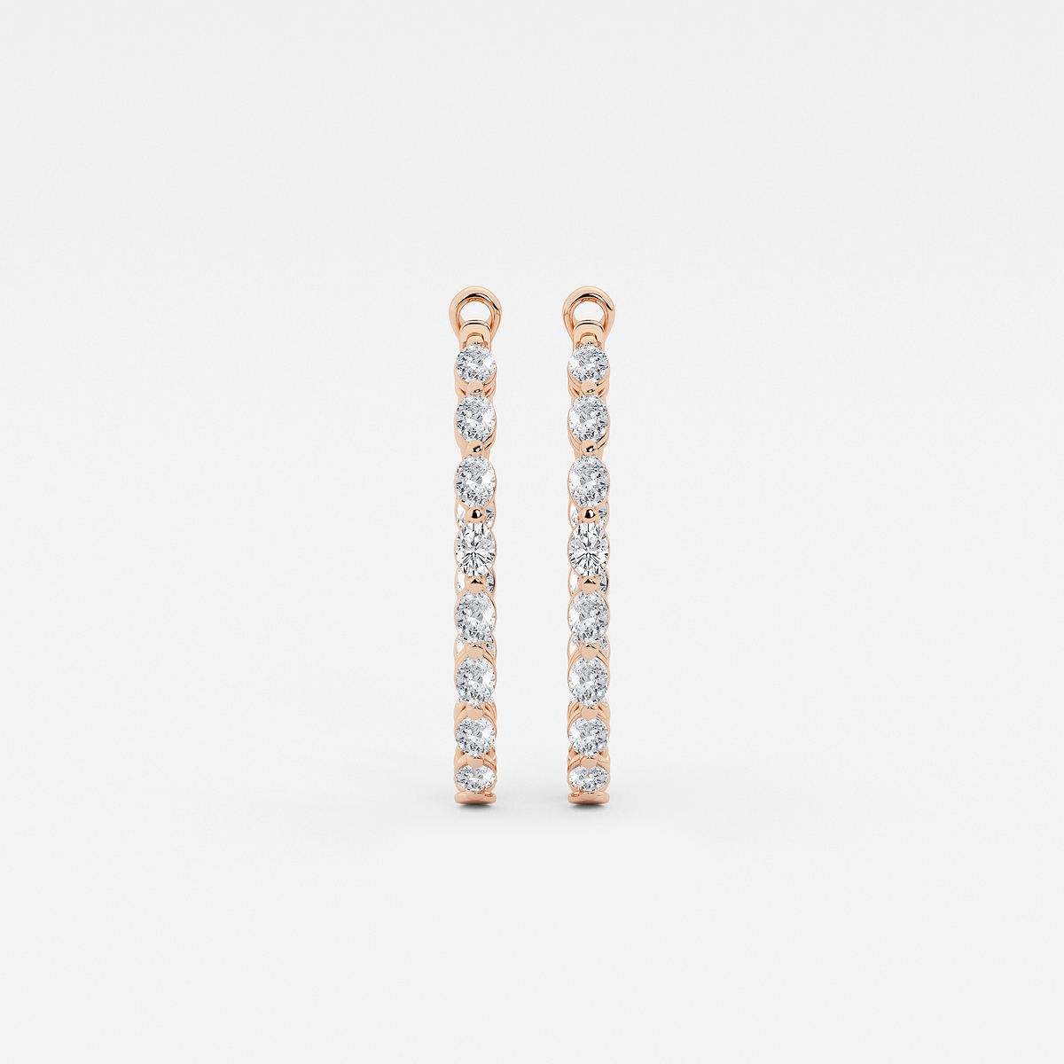 3 ctw Oval Lab Grown Diamond Inside Out Hoop Earrings