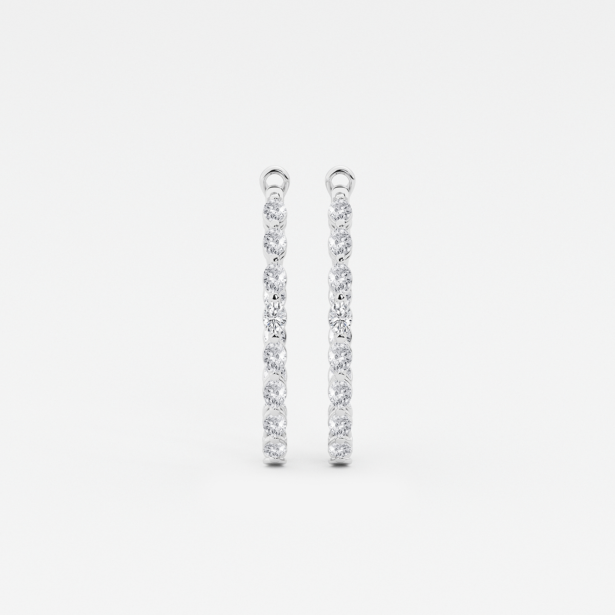 3 ctw Oval Lab Grown Diamond Inside Out Hoop Earrings