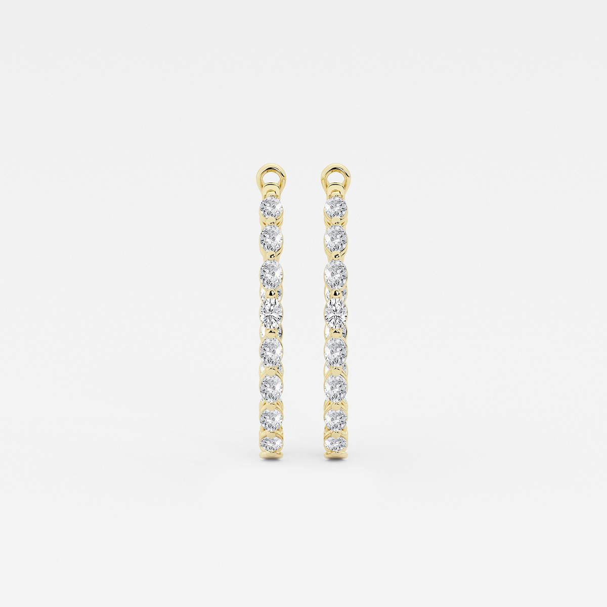 3 ctw Oval Lab Grown Diamond Inside Out Hoop Earrings