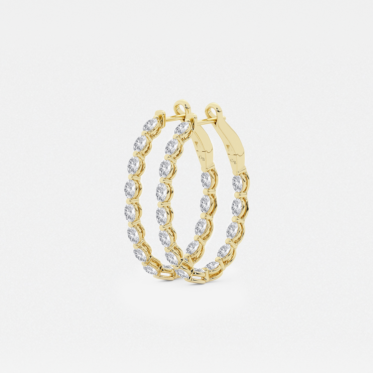 Additional Image 1 for  3 ctw Oval Lab Grown Diamond Inside Out Hoop Earrings