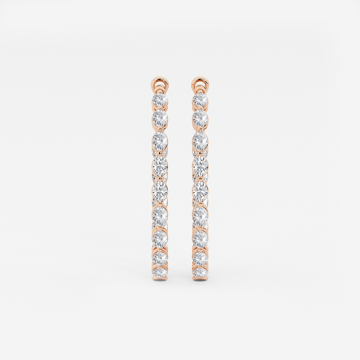 5 ctw Oval Lab Grown Diamond Inside Out Hoop Earrings