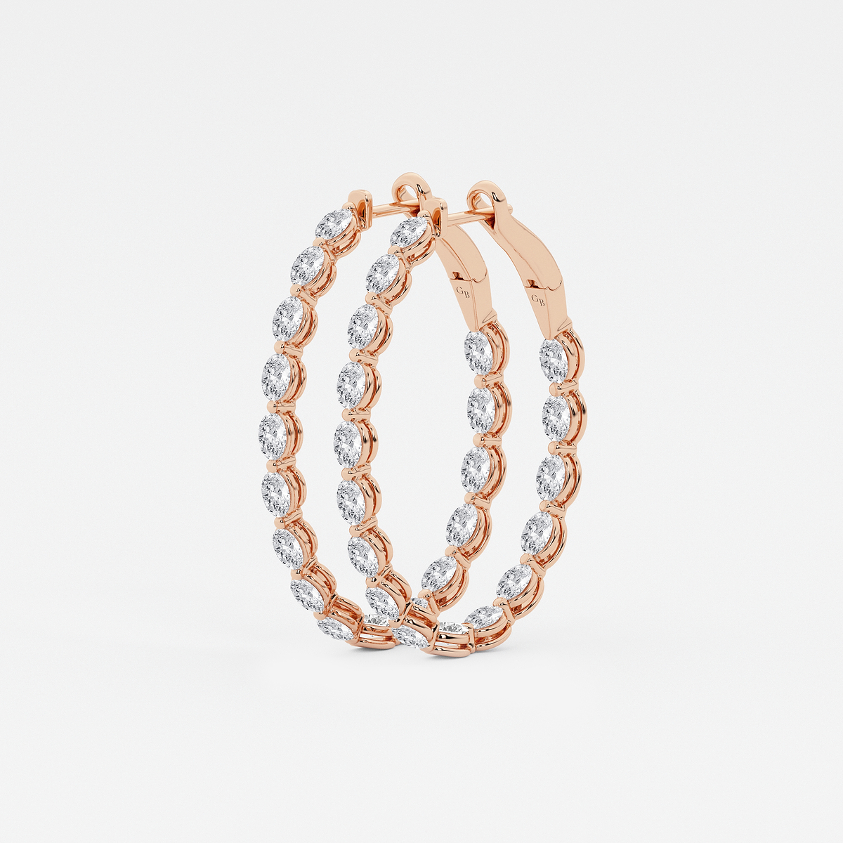 Additional Image 1 for  5 ctw Oval Lab Grown Diamond Inside Out Hoop Earrings