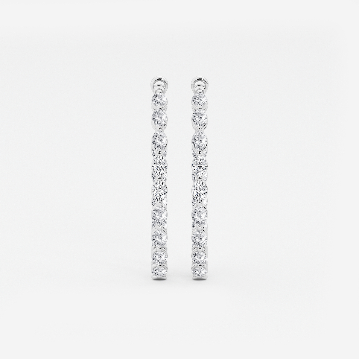 5 ctw Oval Lab Grown Diamond Inside Out Hoop Earrings