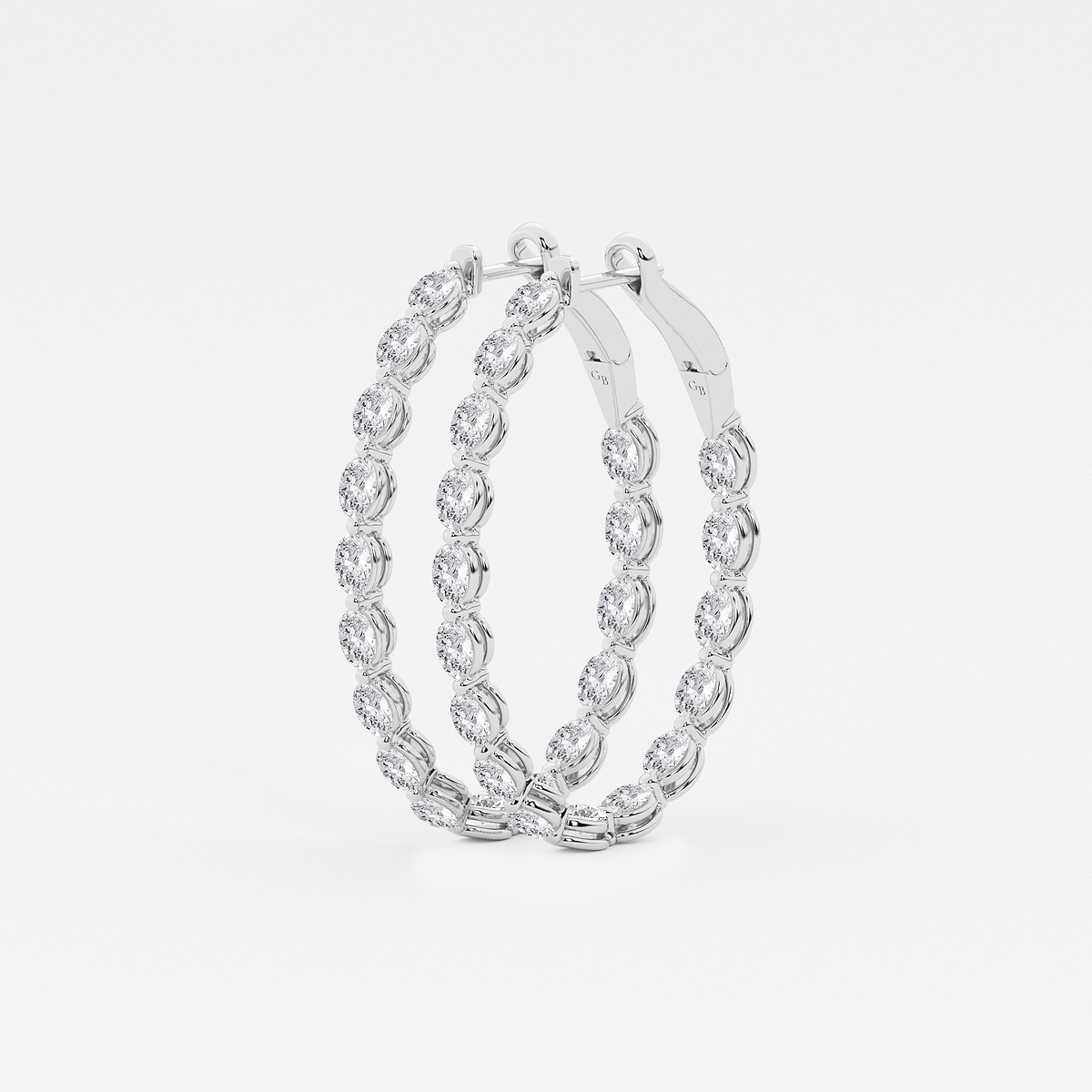 Additional Image 1 for  5 ctw Oval Lab Grown Diamond Inside Out Hoop Earrings